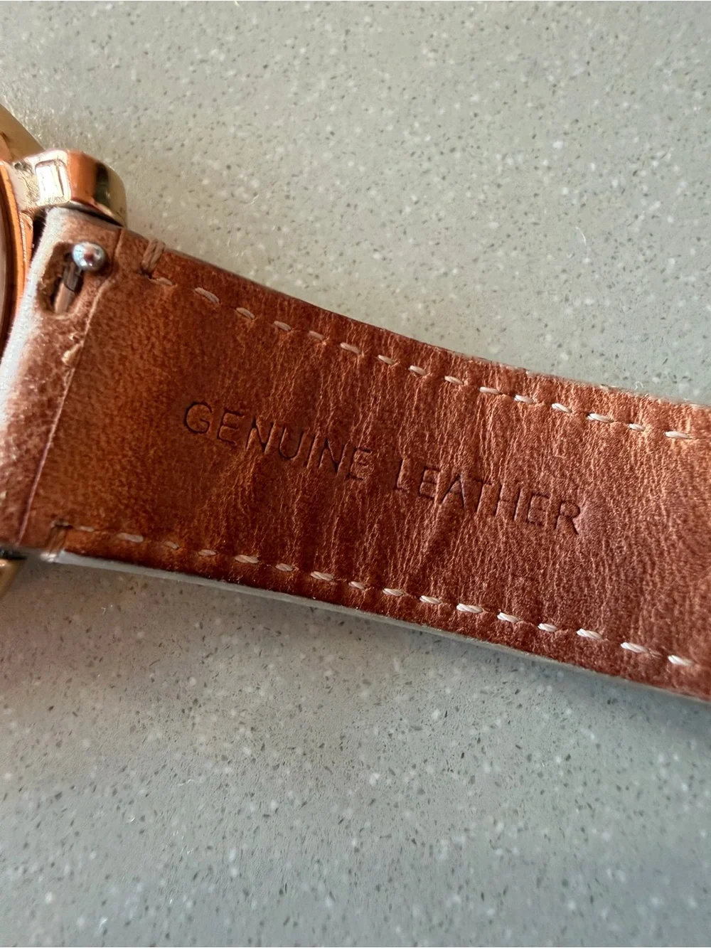 Fossil Chelsea Rose Gold Dial Brown Leather Strap Watch